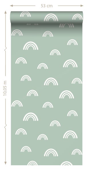 Tapetenrolle mit Regenbogenmuster, 53 cm breit, 10,05 m lang