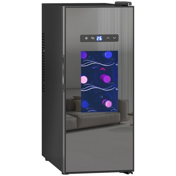 Weinkühlschrank mit Glastür und digitaler Temperaturanzeige