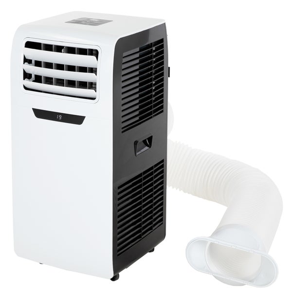 ECD Germany Mobile Klimaanlage 4in1, Luftkühler 9000 BTU 2,6kW, leise, 3 Stufen, Timer, für Räume bis 37m², Klimagerät mit Abluftschlauch, Ventilator mit Fernbedienung/LED-Display, Kühler/Entfeuchter