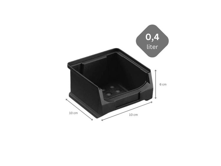 PROREGAL SparSet 5x Leitfähige Sichtlagerbox 1.0 HxBxT 6 x 5 x 10 cm 0,4 Liter ESD Sichtlagerbehälter