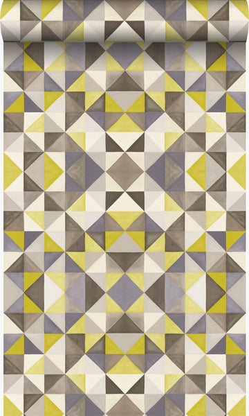 Origin Wallcoverings Tapete kubistisches Muster Ockergelb - 53 cm x 10,05 m - 346908