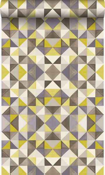 Origin Wallcoverings Tapete kubistisches Muster Ockergelb - 53 cm x 10.05 m - 346908