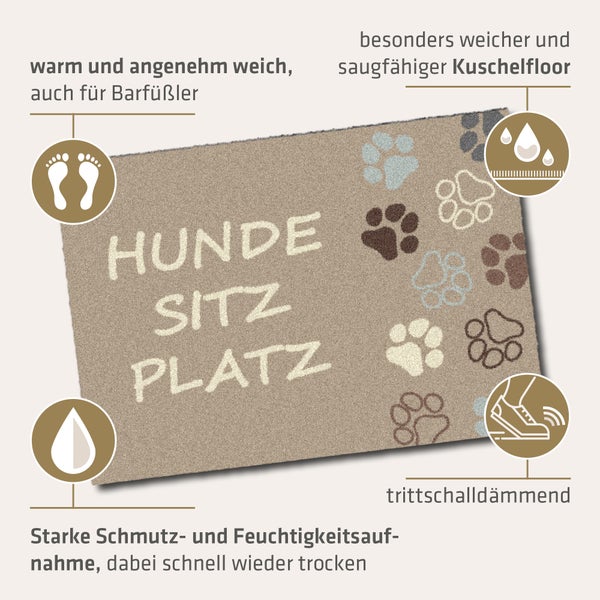 Akzente Feel Badematte mit Motiv in Braun Fußmatte 50 x 70 cm, rutschfest, saugfähig