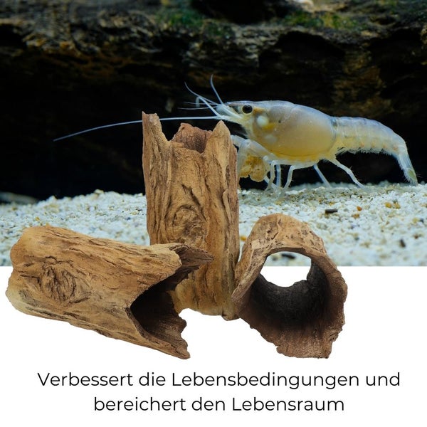 Aquarium Deko XXL Baumstamm Höhle Röhre Aquariendeko Ablaichhöhle Barsch Fisch Krebs Wels Tonröhre Laichhöhle