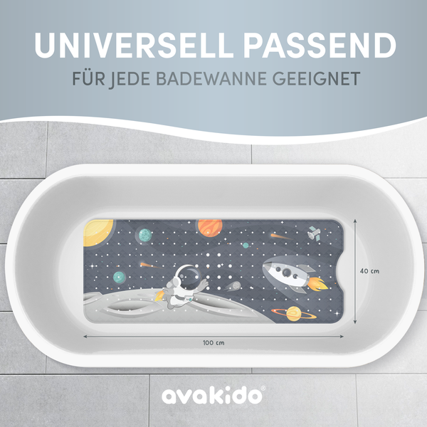 avakido® Badewannenmatte Kinder rutschfest - Inklusive 2 Haken zum Aufhängen - 100% BPA-Frei, Wanneneinlage, Antirutschmatte Badewanne - schimmelresistent & maschinenwaschbar