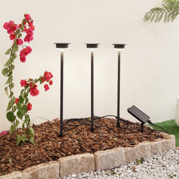 Lindby 3er Set LED Lyris (Modern) in Schwarz aus Aluminium (1 flammig, )