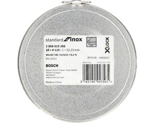 X-LOCK Standard for Inox Dose Trennscheibe gerade WA 60 T BF, 10 x 115 x 1 x 22.