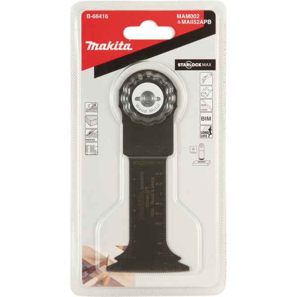 Makita Logo, Starlock Max Tauchsägeblatt für Holz und Metall, 52 Millimeter
