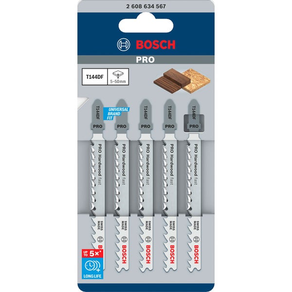Bosch PRO Hardwood fast T144DF Stichsägeblatt 100 mm 5-tlg. - 2608634567