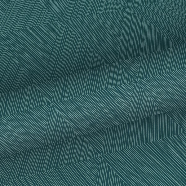 Nahaufnahme einer grünen Tapete mit geometrischem Linienmuster