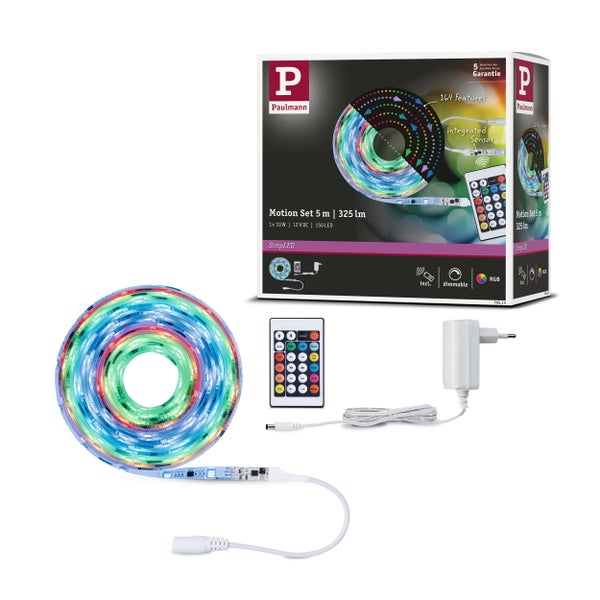 Paulmann Motion Set 5 Meter LED Streifen mit Fernbedienung und Netzteil in Verpackung
