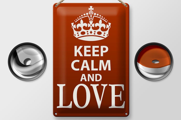 Blechschild Spruch 20x30cm Keep Calm and Love
