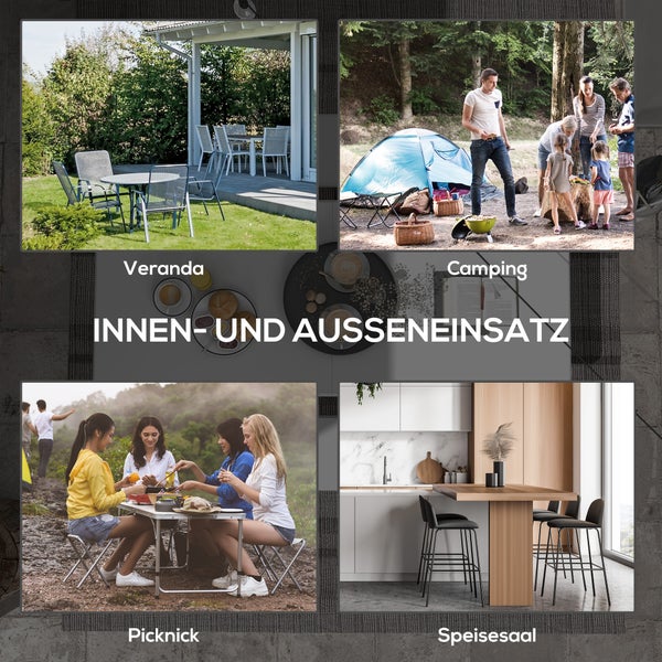 Outsunny Beistelltisch, 180L x 75B x 73H cm, HDPE, weiß