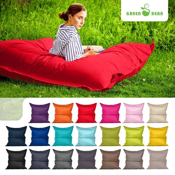 Green Bean Sitzsack XXL 140x180cm 380 Liter Kinder & Erwachsene Bean Bag EPS Perlen Füllung Riesensitzsack Groß Draußen Outdoor Liegekissen Waschbar Wetterfest Lounge Sitzkissen Bodenkissen Rot
