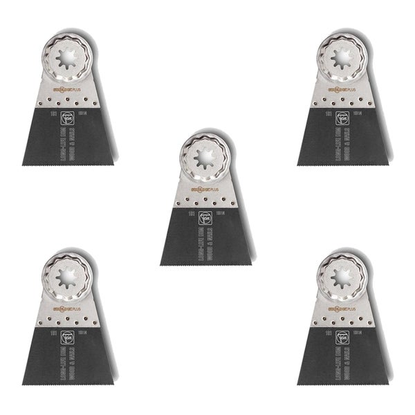 Fünf oszillierende Sägeblätter für Holz und Nägel