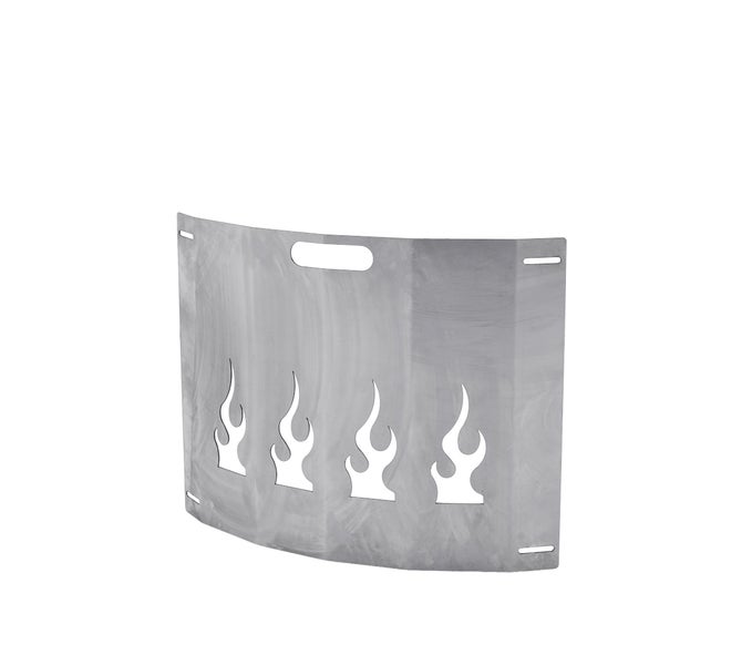 Feuerschutzgitter aus Metall mit Flammenmuster
