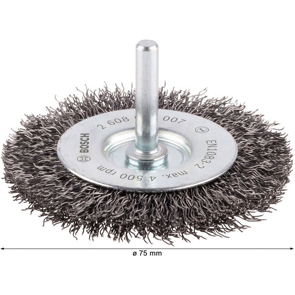 Drahtbürste mit Schaft, Durchmesser 75 Millimeter