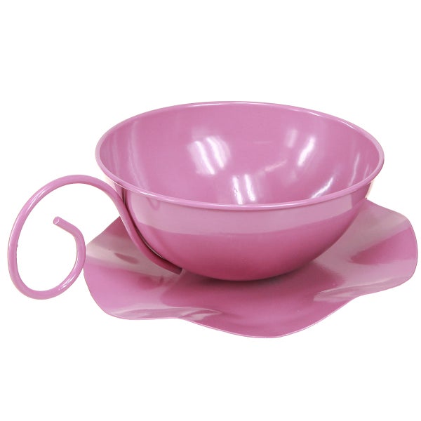 Dekorative Pflanzschale in Form einer Teetasse mit Untertasse