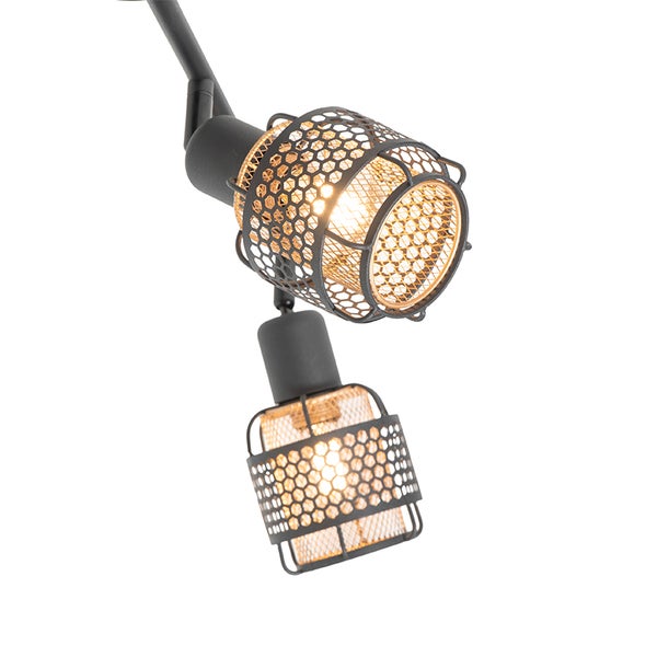 Deckenleuchte mit zwei Strahlern und Metallschirmen im Industriedesign