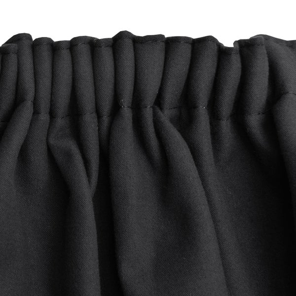 Beautissu Amelie TK Vorhang mit Kräuselband 140x245cm Schwarz (2tlg)