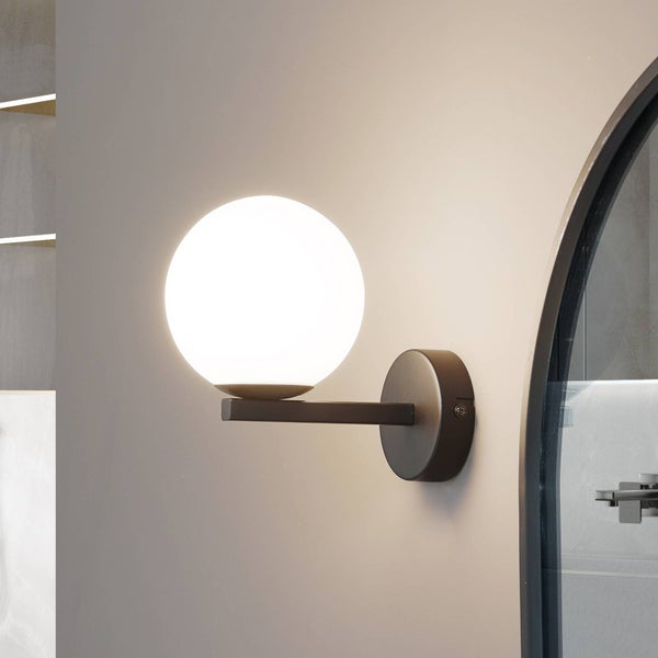Lucande Wandleuchte, Wandlampe Bad Bidolo (spritzwassergeschützt in Schwarz aus Metall (1 flammig G9) - Wandleuchten Spiegelleuchte Badezimmer Wandbeleuchtung Badezimmerleuchte