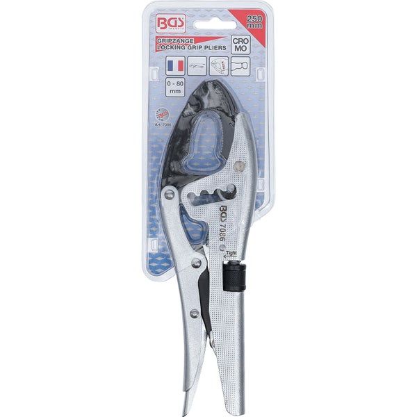 BGS Gripzange 4-fache Schnelljustierung schwenkbare Backenenden französischer Typ 250 mm - 7086