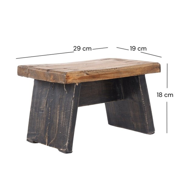 Fusshocker SCHEMEL Recyclingholz massiv 04 schwarz-natur