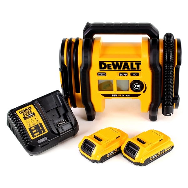 DeWALT 18 Volt Akku-Kompressor Set mit zwei Akkus und Ladegerät