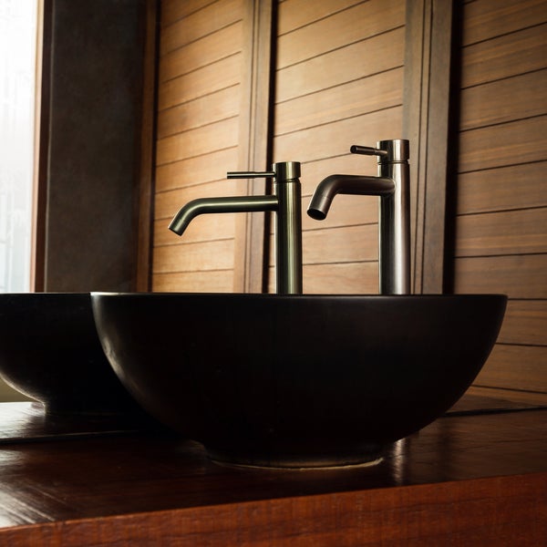 ML-Design Waschbecken aus Keramik Schwarz Matt Ø32x13,5cm Rund inkl. Ablaufgarnitur ohne Überlauf, Moderne Aufsatzwaschbecken Waschtisch Waschschale Waschplatz Handwaschbecken, für Badezimmer/Gäste-WC