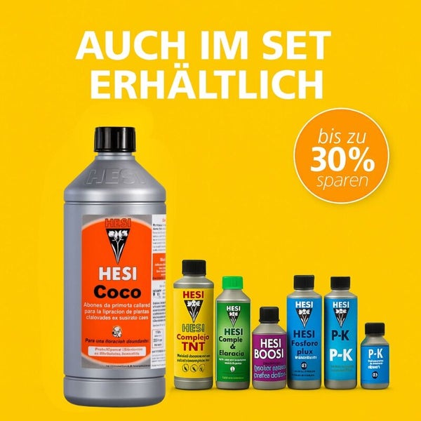 Hesi Pflanzendünger Set mit Hesi Coco, TNT Komplex und weiteren Produkten, auch als Set mit bis zu 30 Prozent Ersparnis erhältlich.