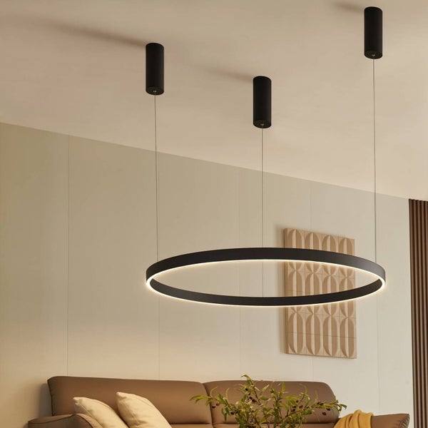 Arcchio LED Answin (Modern) in Schwarz aus Metall (1 flammig, ) Wohnzimmerleuchte