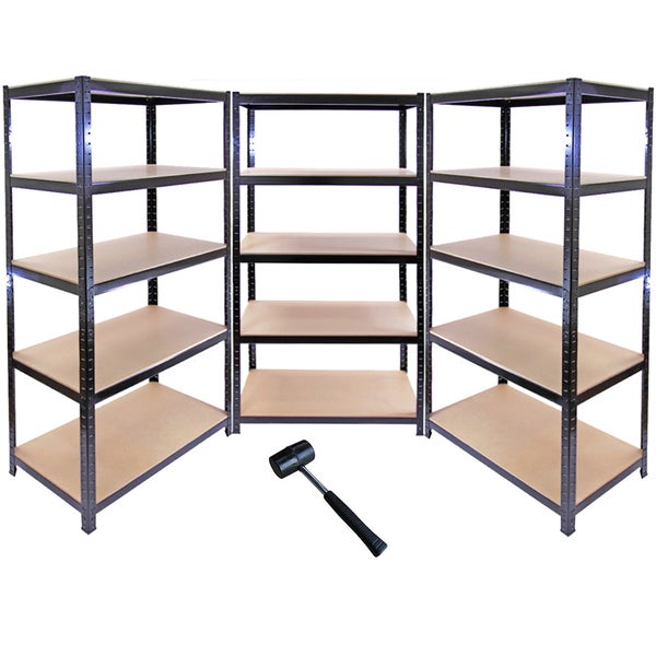 3 x Monster Racking T-Rax 90cm Lagerregal Schwarz