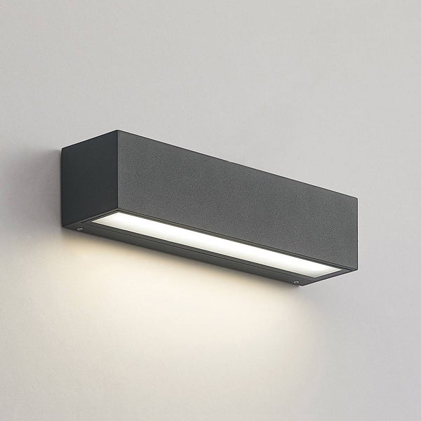 Arcchio LED Wandleuchte außen Lengo (Modern) in Schwarz aus Aluminium (1 flammig, ) - Außenwandleuchten Wandlampe Led Außenlampe Outdoor für Außenwand/Hauswand Haus Terrasse &
