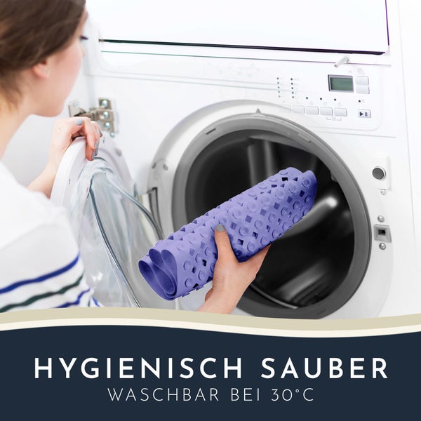 Homerella Badewannenmatte rutschfest Hautsensitiv 88x39cm, INKL. AUFHÄNGUNG | Antirutschmatte Badewanne BPA frei | Duschmatte schimmelresistent & maschinenwaschbar | Badematte rutschfest