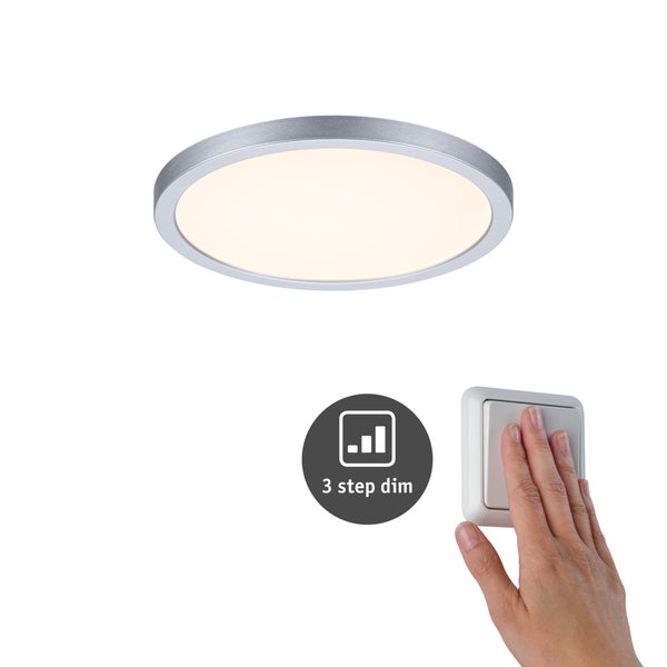 VariFit LED Einbaupanel 3-Step-Dim Areo IP44 rund 175mm 13W 1200lm 3000K Chrom matt dimmbar