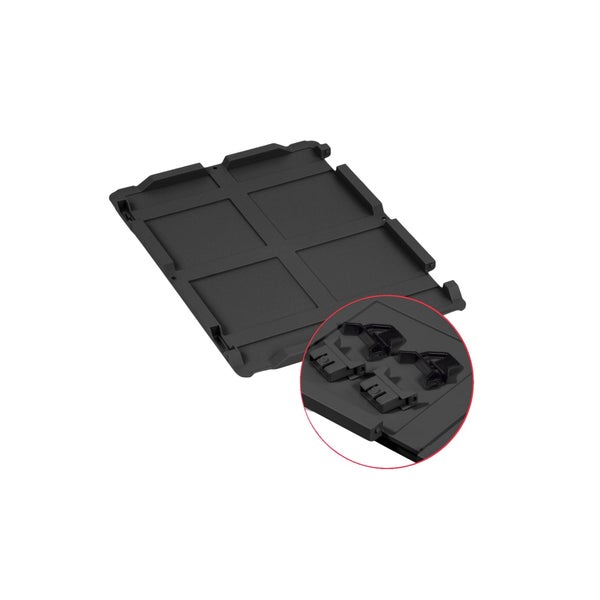 PROREGAL SuperSparSet 5x Eurobox NextGen Grip mit Scharnierdeckel und schwarzen Schiebeschnappverschlüssen, HxBxT 32x30x40cm, 30 Liter, Schwarz, Griffe offen, Eurobehälter, Transportbox, Transportbehälter, Stapelbehälter