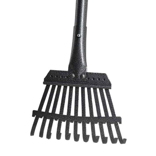 Laubrechen (Metall) mit Stahlstiel - 11 Zinken