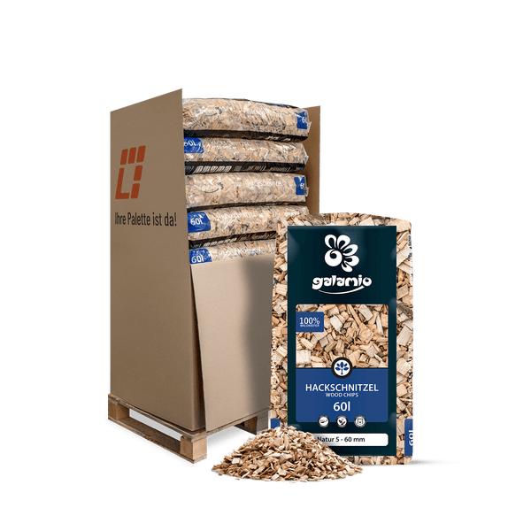 Galamio Holzhackschnitzel Natur 60l x 13 Sack 780l Palette