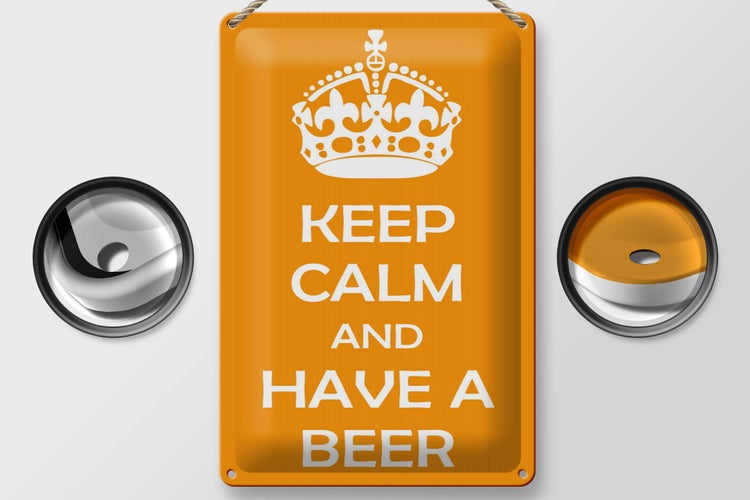 Blechschild Spruch 20x30cm Keep Calm and have a beer