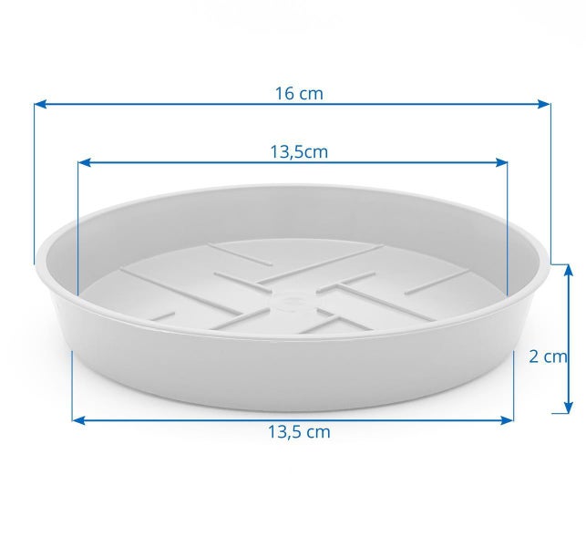 Plastard Untersetzer 10er Set Ø 16 cm Weiss - Blumentopf Pflanztopf Kübel
