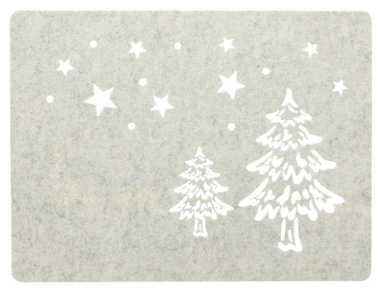 FRANK FLECHTWAREN | Platzmatte Winterwald, 4er Set, 40 x 30 cm, FILZ