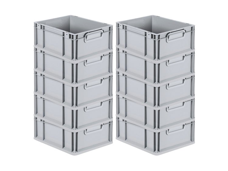 PROREGAL Spar Set 10x Eurobox Nextgen Economy Griffe Geschlossen HxBxT 17 x 30 x 40 cm 16 Liter Eurobehälter Transportbox Transportbehälter