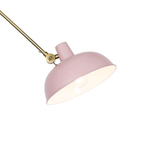 Rosa Lampe mit Metallarm