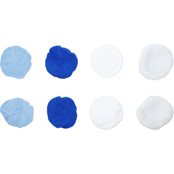 Acht Polieraufsätze für Poliermaschinen aus Textil