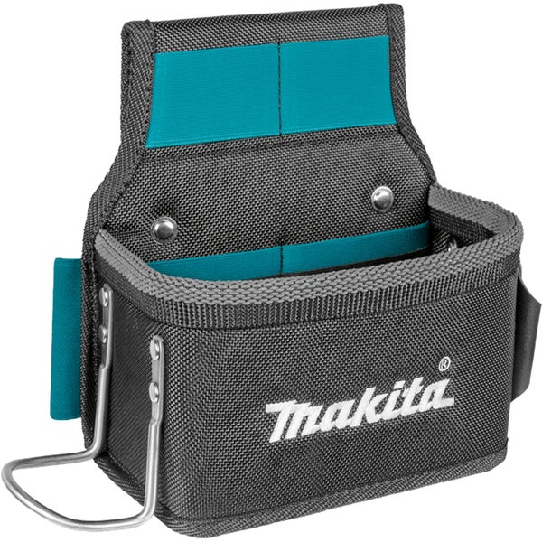 Makita Werkzeugtasche für Gürtel aus robustem Textilmaterial mit Hammerschlaufe und Makita Logo.