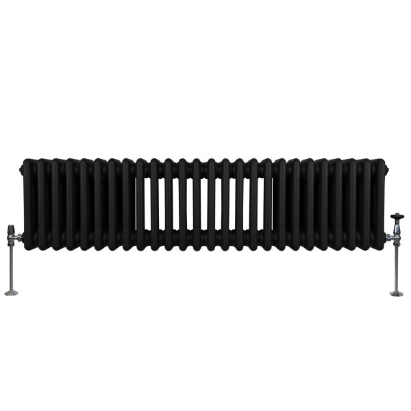 Traditioneller 3-Spalten-Heizkörper - 300 x 1192 mm - Schwarz