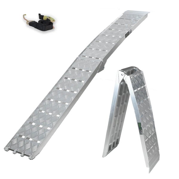 TRUTZHOLM 1 x Auffahrrampe klappbar 226 cm Traglast 680 kg Alu grau Motorradrampe Verladerampe