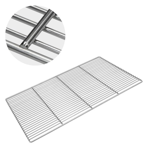 ECD Germany Rechteckiger Edelstahl Grillrost mit abnehmbaren Griffen 67 x 40 cm - robust & rostfrei - für Grillkamin Buschbeck Gasgrill Feuerschalen Feuerkorb - Edelstahlgrillrost Grill Rost Zubehör