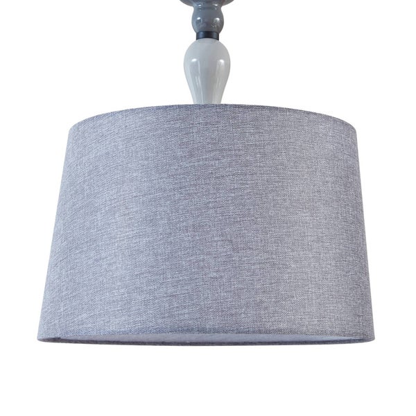 Lindby Pendelleuchte Haldorin (Landhaus, Vintage Rustikal) (1 flammig E27) - Textil Hängeleuchte Esstischlampe Hängelampe Wohnzimmerleuchte