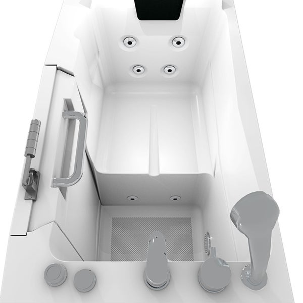 Begehbare Badewanne mit Tür, Griff und Bedienelementen